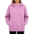 thumbnail image 5 of Yotami Womens Zip Up Hooded Sweatshirt with Zipper Chest Pocket & Side Pockets, Lightweight Casual Oversized Hoodie Jacket, Solid Color Hooded Outerwear for Fall, Daily Wear, 5 of 5