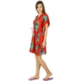 thumbnail image 3 of Bimba Womens Short Cotton Kaftan Caftan With Pockets Beach Coverup/ Sleep Wear, 3 of 7