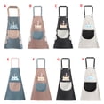 thumbnail image 4 of Delantal Delantal sin mangas de PVC ajustable Correa de bolsillo Babero de cocina Accesorio de cocina, Tipo 1, Gris y negro tholdsy HA003455-04, 4 of 6