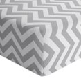 thumbnail image 1 of Kushies Flannel Mini Crib Sheet - Grey Chevron, 1 of 1