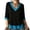 Blue, variant on Enjoytime 3/4 Sleeve Tops for Women Patchwork V-Neck Flowy Blouses Trendy Casual Work Plus Size Shirts