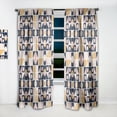 thumbnail image 2 of Designart 'Retro Geometrical Design I' Mid-Century Modern Curtain Panel, 2 of 5