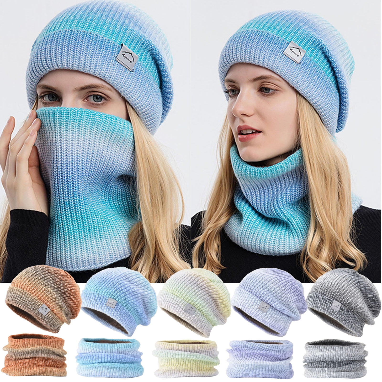 New Knitted Winter Hat, Hat Men Women Hat Scarf Cap Scarf Warm Glove Sets  Male Female Hat Scarf Set 3pcs Skullies Beanies