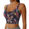 thumbnail image 2 of Gukieu United States Of America Print Women's Sports Vest, Low-neck U-shaped Removable Pad Sports Bra for Yoga, Exercise, Dance-Medium, 2 of 8