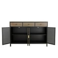 thumbnail image 7 of IVV Buffet Cabinet with Storage, 48" Sideboard with 3 Mesh Doors & 3 Drawers, Modern Metal Coffee Bar Cabinet Metal Buffet Table w/ Wood Countertop for Kitchen, Dining Room, Dark Gray, 7 of 7
