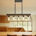 thumbnail image 7 of Farmhouse Rectangular 5-Light Pendant Lighting for Kitchen Island, Bar, Office, 7 of 7