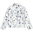 thumbnail image 4 of Jackets for Women Winter Coat Jackets Flannel Stand Collar Jacket(Navy Blue Floral Seamless Pattern,Size:S-4XL), 4 of 7