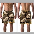 thumbnail image 3 of luoweisi Men's Beach Shorts Quick Dry Swim Trunks with Mesh Lining Hedgehog S, 3 of 5