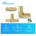 thumbnail image 4 of (Pack of 30) 3/4" PEX Fittings,90 Degree Elbow (10 PCS) + Tee (10 PCS) + Straight Coupling (10 PCS),Pex Brass Crimp Fitting Combo for PEX Pipe Tubing Connection, F1807, 4 of 7