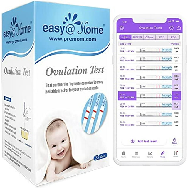 EasyHome Ovulation Test Strips, 25 Pack Fertility Tests, Ovulation