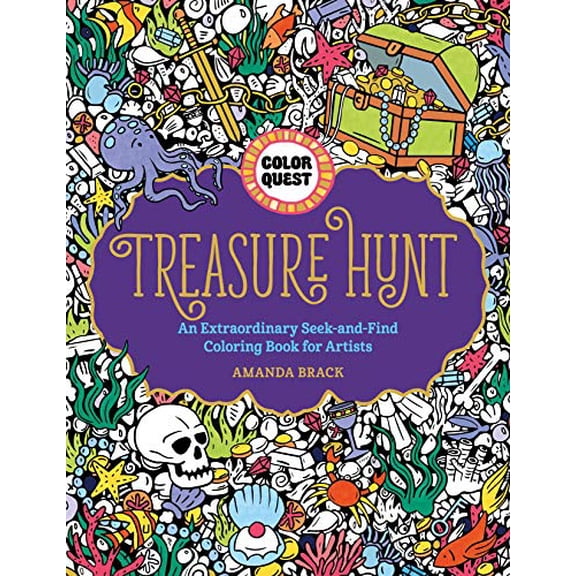 Pre-Owned Color Quest: Treasure Hunt: An Extraordinary Seek-and-Find Coloring Book for Artists, 9781250275455, 1250275458, Paperback,