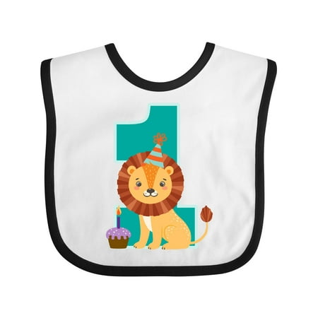 

Inktastic First Birthday Outfit Boy Lion 1 Year Old Gift Baby Boy or Baby Girl Bib