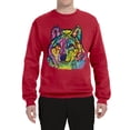 thumbnail image 3 of Colorful Majestic Neon Atric Wolf | Dean Russo Art Animal Lover Unisex Crewneck Sweatshirt, Red, M, 3 of 5