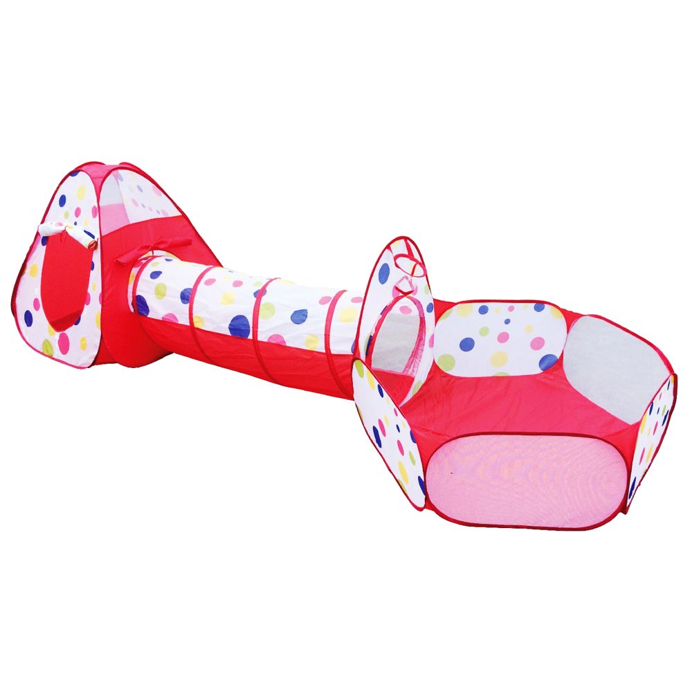 POCO DIVO 3pc Toddler Basketball Ball Pit Set Polka Dot Playpen Popup