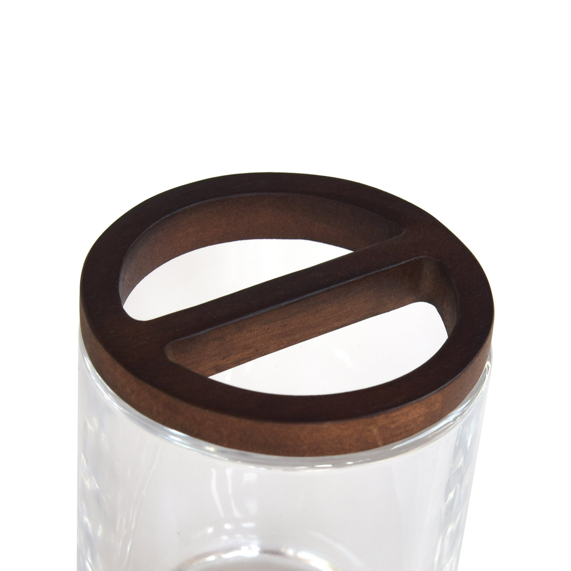 Better Homes & Gardens Acacia Wood Accented Glass Toothbrush Holder