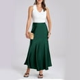 thumbnail image 6 of Women's Satin High Waist Long Skirt - Elastic Stitching Slim Fit Hip Skirt for Party/Office/Daily Wear, 6 of 8