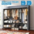 thumbnail image 7 of Clothes Rack, Clothing Rack with Cover Loads 795 LBS, Clothing Racks for Hanging Clothes, Portable Wadrobe Closet, Heavy Duty Garment Rack with Wire Shelves, 7 of 7