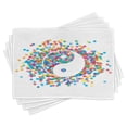 thumbnail image 1 of Ambesonne Ying Yang Place Mats Set of 4, Colorful Peace, Standard Size, Multicolor, 1 of 6