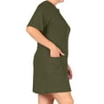thumbnail image 2 of Women's Plus Size Casual Relaxed Fit Short Sleeves Front Pockets Solid T-Shirt Dress, 2 of 4