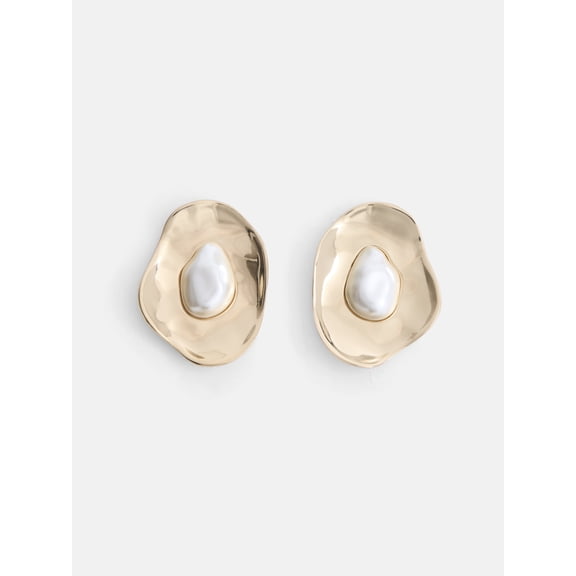 Scoop Women’s Faux Pearl Stud Earrings, 1 Pair