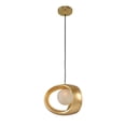 thumbnail image 2 of Kalco Lighting Calistoga 12" Mid-Century Metal Mini Pendant in Gold Leaf, 2 of 2