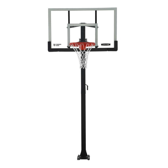 Lifetime 54-Inch Tempered Glass Bolt Down Basketball Hoop with Crank Adjustment & Ultra Rim – Model 90568-Outdoor Play