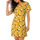 thumbnail image 2 of Balery Cute Bee Butterfly Yelllow Camisón de manga corta con cuello redondo para mujer, cómodo y elegante., 2 of 6