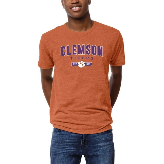 Men's League Collegiate Wear Heather Orange Clemson Tigers Victory Falls Tri-Blend T-Shirt