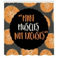 thumbnail image 3 of Ambesonne Fitness Shower Curtain, Make Muscles, 69"Wx84"L, Charcoal Grey Orange, 3 of 3