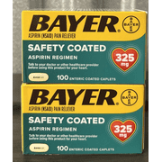 Bayer Aspirin Regimen Pain Relief, Enteric Safety Coated, 100 Caps, 4-Pack