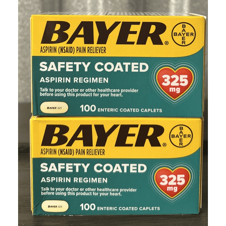 Bayer Aspirin Regimen Pain Relief, Enteric Safety Coated, 100 Caps, 4-Pack
