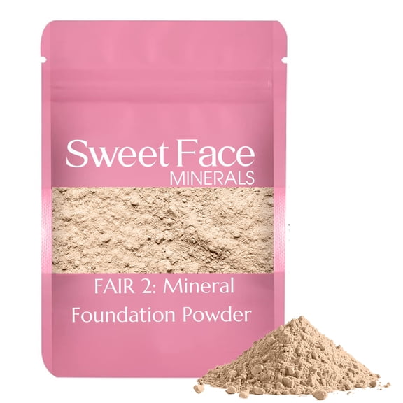 Fair 2 Foundation Shade – Bulk Mineral Makeup Refill Pouch, 1 Lb – Sweet Face Minerals