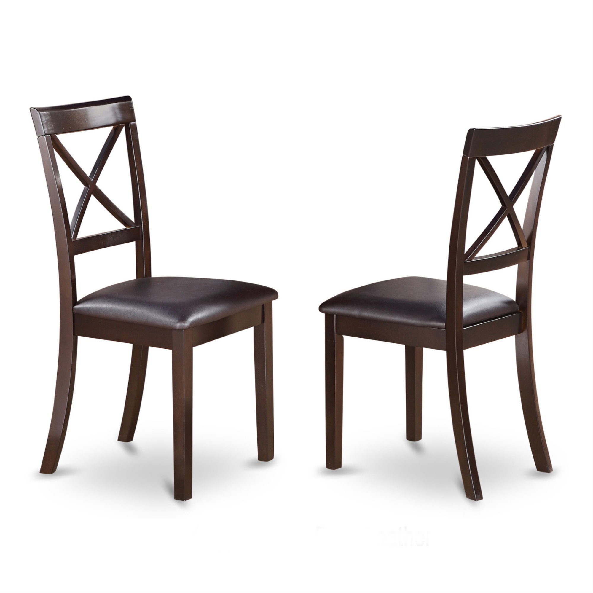 East West Furniture Boston Dining Chair, Set of 2, Brown