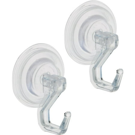 iDESIGN 16600 Suction Hook, Plastic Hook, Clear Base