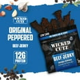 thumbnail image 3 of Wicked Cutz Premium Tender Beef Jerky, High Quality, Original Peppered, 12g Protein, 2.75 oz, 2-Pack, 3 of 7
