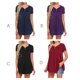 thumbnail image 5 of Camiseta de mujer de manga corta con cuello en V y blusa suelta plisada, morado, M Inevent AP001587-06, 5 of 6