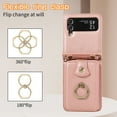 thumbnail image 6 of Asuwish Compatible with Samsung Galaxy Z Flip 4 5G 2022 Wallet Phone Case Ring Crossbody Strap Stand Credit Card Holder RFID Cell Cover for ZFlip4 Z4 Flip4 4Z Women Girls Rose Gold, 6 of 8