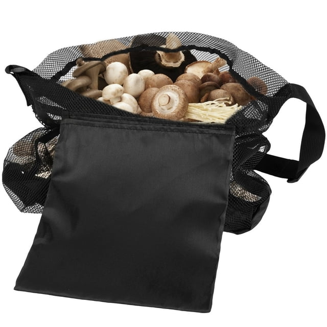 Mushroom Foraging Bag Mesh Mushroom Hunting Pouch with Adjustable Shoulder Strap Multipurpose Harvesting Bag with Pocket Fruit Gathering Picking Bag for Mushroom Foragers Bushcraft Enthus