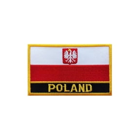 Ruoming 1 PCS National flag Patches Iron On or Sew On Embroidered Tactical Military Poland Patch
