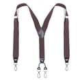 thumbnail image 4 of SGFCWSX Men's X-Back Suspenders, Adjustable 4-Clip Elastic Formal Casual Coffee, 4 of 4