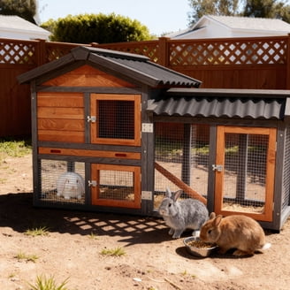 Grezone Pet-Small Predator Proof Chicken Coop Rabbit Hutch Hen