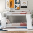 thumbnail image 2 of Sturdy Bunk Bed with Slide and Stairway in Twin over Twin Size for Safe Sleeping, 2 of 2