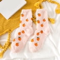 thumbnail image 2 of Chaussettes Thermiques Corail Confortables pour Femmes avec Imprimé de Fruits Frais pour Confort Intérieur Extérieur, 2 of 3