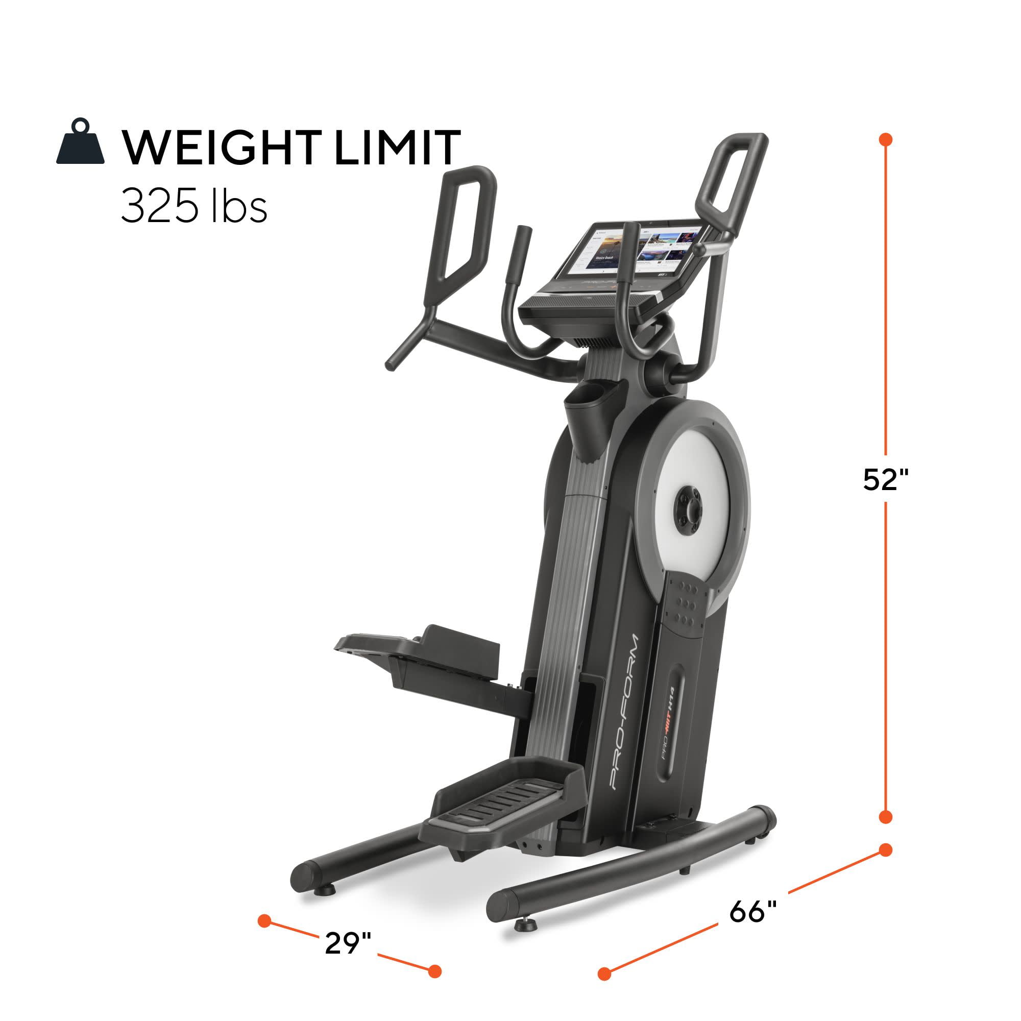ProForm Pro HIIT H14 Elliptical for Low Impact Cardio with 14