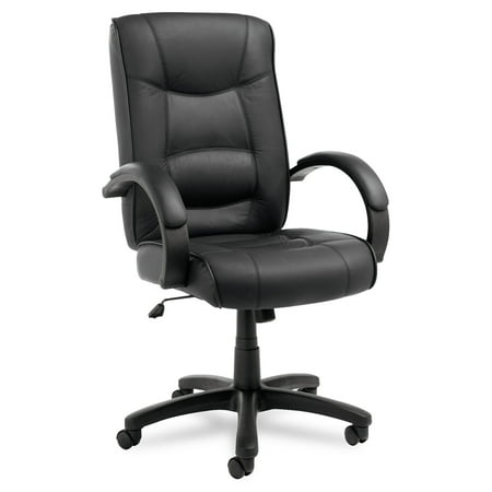 Alera Alera Strada Series High-Back Swivel/Tilt Chair, Black Top-Grain Leather