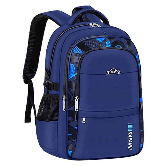 KIVDIT Boys School Backpack, Large Capacity Waterproof Book Bag for Boys, Blue Lightweight Backpack for Elementary Middle High School Teen Boys