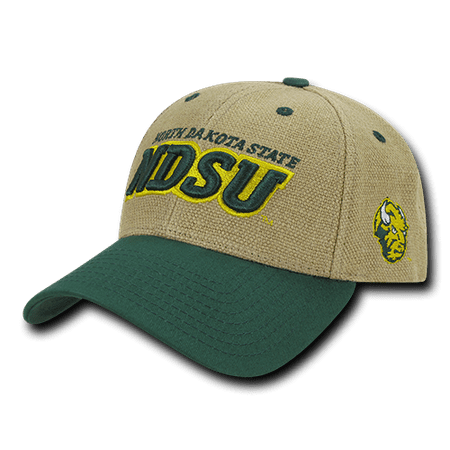 NCAA NDSU North Dakota State Bison University 6 Panel Structured Jute Caps Hats