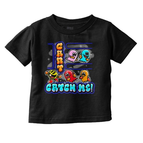 Airbrushed PACMAN Can't Catch Me Toddler Boy Girl T Shirt Infant Toddler Brisco Brands 12M