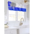 thumbnail image 3 of Valances for Windows Blue Grey Rod Pocket Cafe Window Treatments Valance Curtains for Kitchen Bathroom Laundry Basement Windows 54"x18", 3 of 9