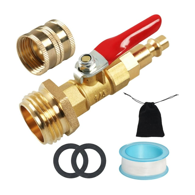 Adaptador de soplado para RV Winterize, rosca de manguera de agua de jardín resistente de 3/4" para RVs 4 piezas